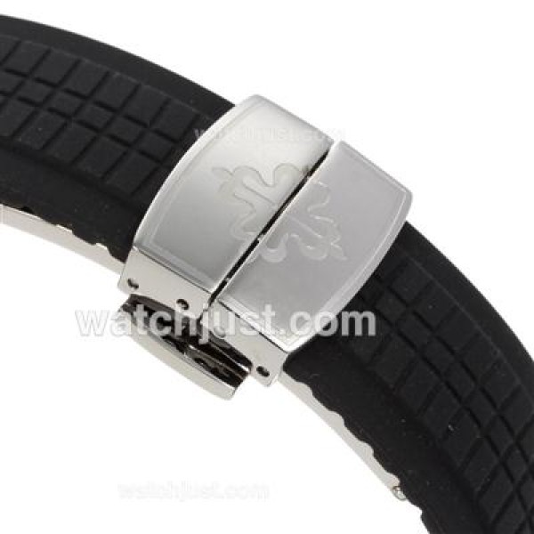 Patek Philippe Nautilus Automatic with Black Dial-Rubber Strap