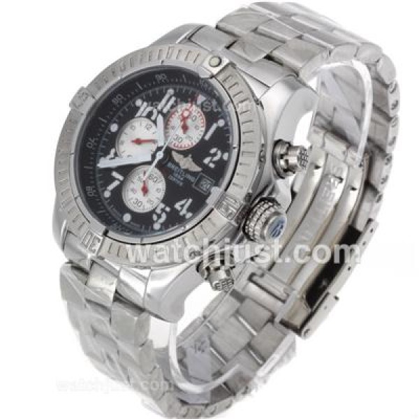 Breitling Super Avenger Working Chronograph with Black Dial S/S-Red Needles