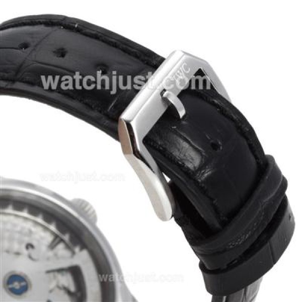 IWC Portuguese Working Power Reserve Automatic with Black Dial-Leather Strap