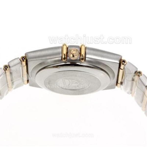 Omega Constellation Swiss ETA 2824 Movement Two Tone Diamond Bezel with Golden Dial-14K Wrapped Gold