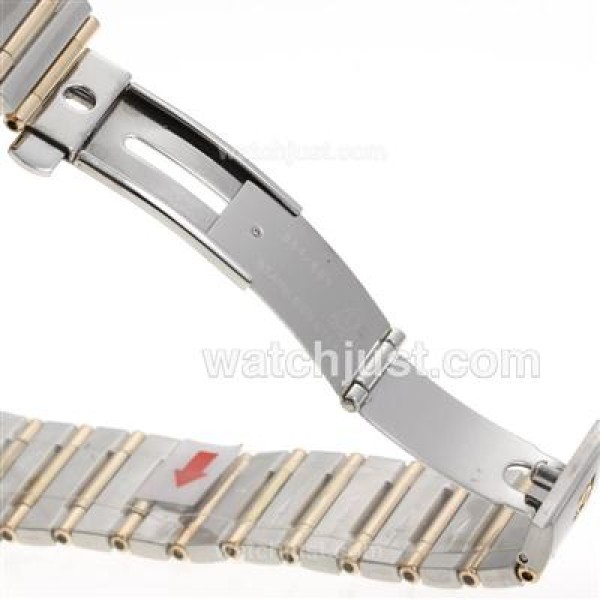 Omega Constellation Swiss ETA 2824 Movement Two Tone Diamond Bezel with Golden Dial-14K Wrapped Gold