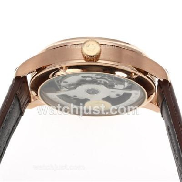IWC Portuguese Working Power Reserve Automatic Rose Gold Case with White Dial-Leather Strap