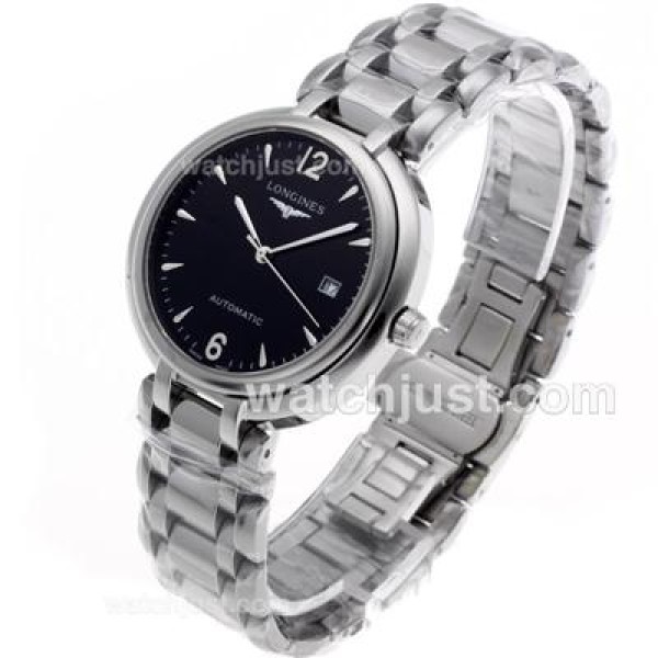 Longines PrimaLuna Automatic with Black Dial S/S-18K Plated Gold Movement