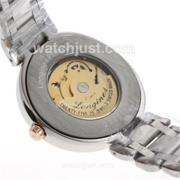 Longines PrimaLuna Automatic Two Tone Diamond Markers with MOP Dial-18K Plated Gold Movement