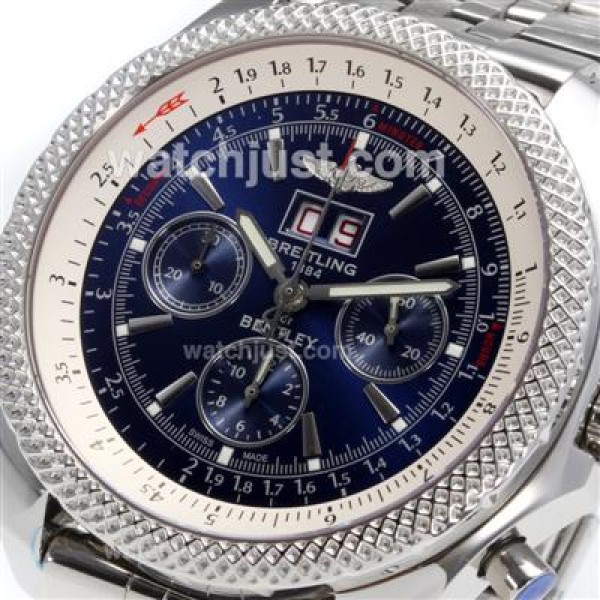 Best 1:1 Breitling Bentley Replica Watches With Blue Dials For Men