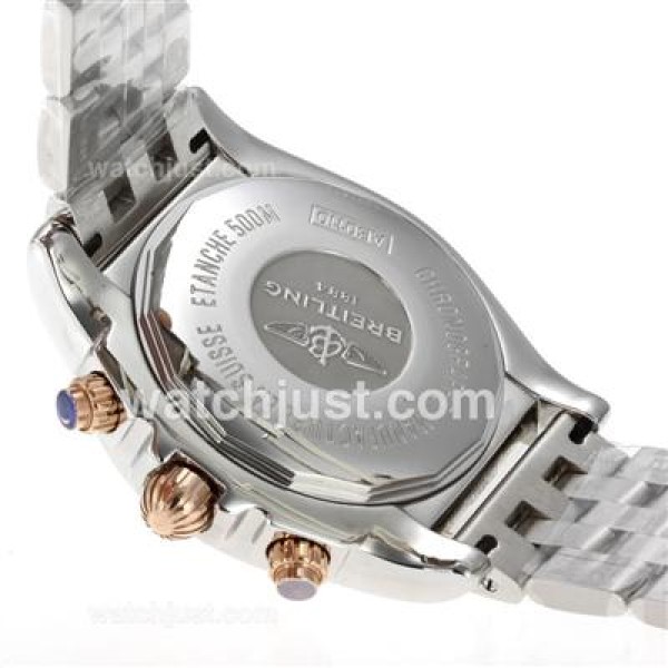 Breitling Chronomat B01 Chronograph Swiss Valjoux 7750 Movement Two Tone Case with Blue Dial
