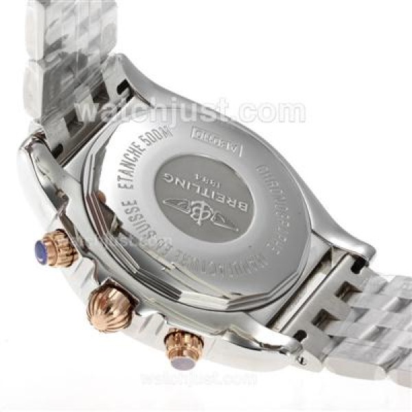 Breitling Chronomat B01 Chronograph Swiss Valjoux 7750 Movement Two Tone Case with Black Dial