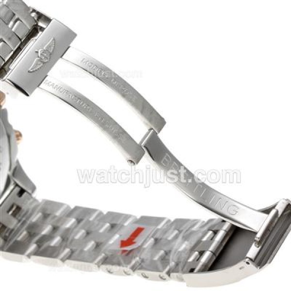 Breitling Chronomat B01 Chronograph Swiss Valjoux 7750 Movement Two Tone Case with Red Dial