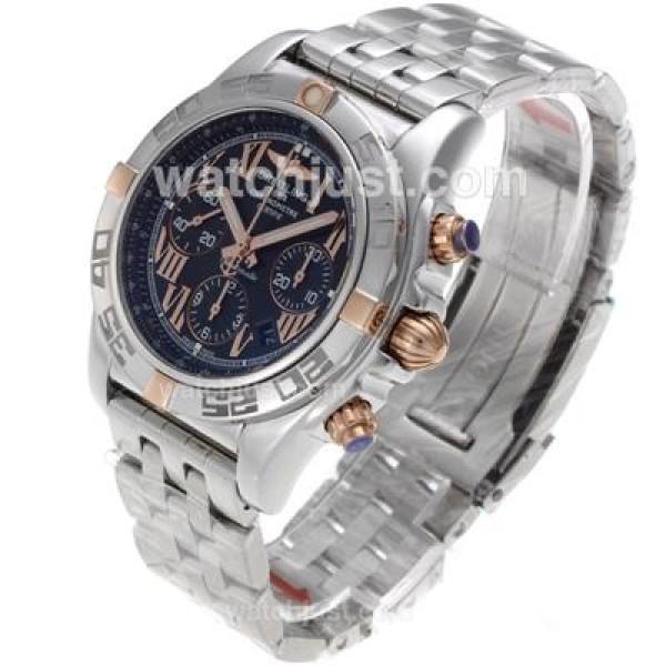 Breitling Chronomat B01 Chronograph Swiss Valjoux 7750 Movement Two Tone Case with Black Dial