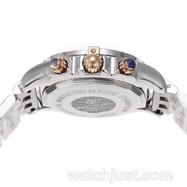 Breitling Chronomat B01 Chronograph Swiss Valjoux 7750 Movement Two Tone Case with Black Dial