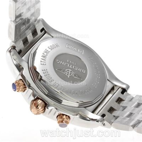 Breitling Chronomat B01 Chronograph Swiss Valjoux 7750 Movement Two Tone Case with Black Dial