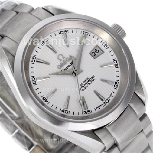 Omega Seamaster Swiss ETA 2836 Movement with White Dial S/S-18K Plated Gold Movement