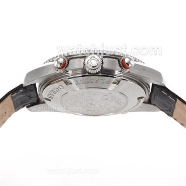 Omega Seamaster Planet Ocean Automatic with Orange Markers and Bezel-Leather Strap
