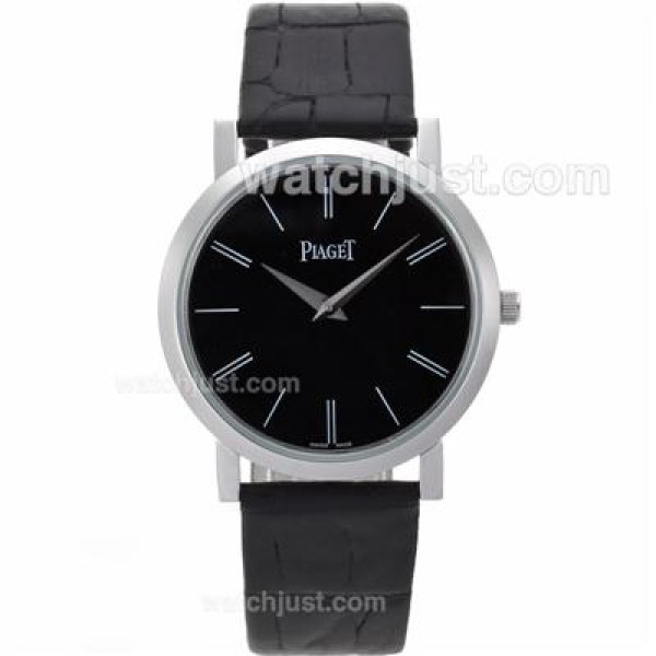 Piaget Altiplano XL Black Dial with Leather Strap