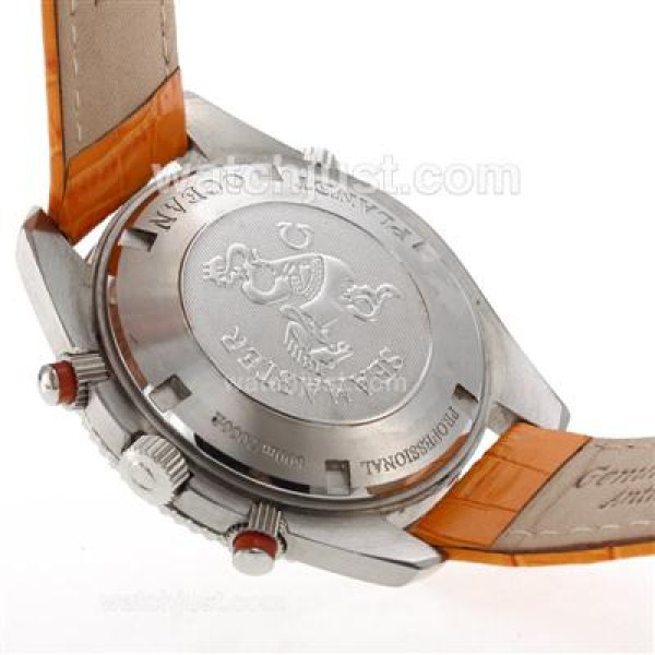 Omega Seamaster Planet Ocean Automatic with Orange Markers and Bezel-Leather Strap