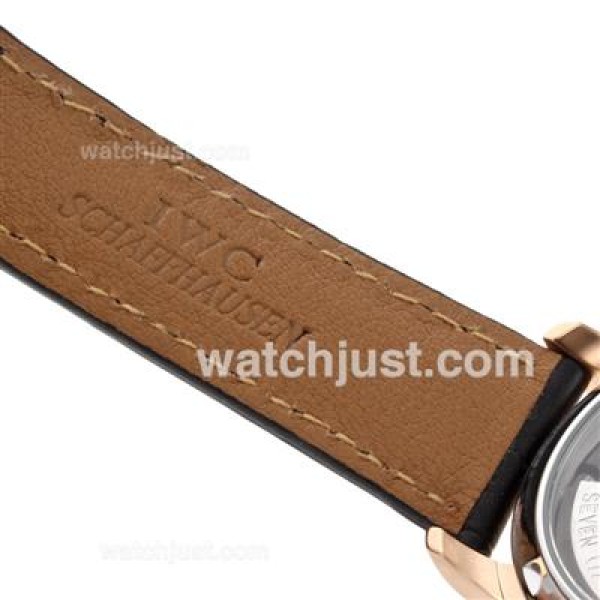IWC Portuguese Working Power Reserve Automatic Rose Gold Case with White Dial-Leather Strap
