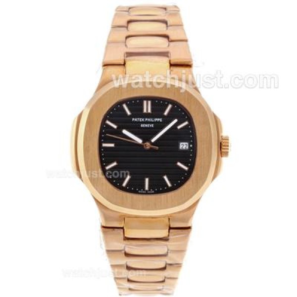 Patek Philippe Nautilus Automatic Full Rose Gold with Black Dial