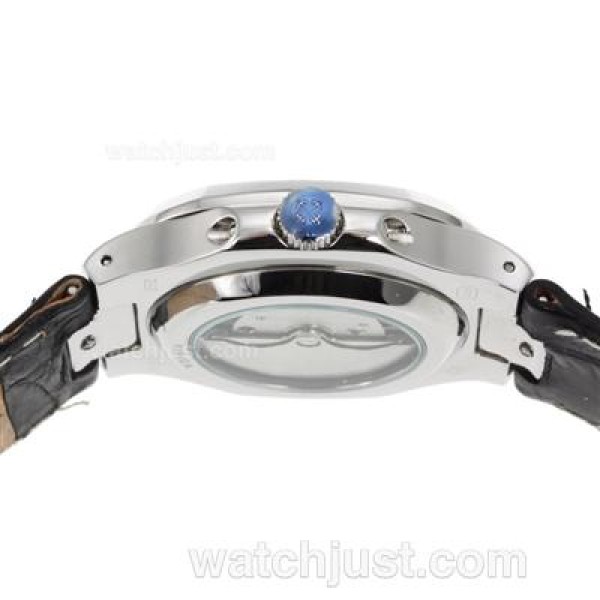 Patek Philippe Nautilus Automatic with Blue Dial-Leather Strap