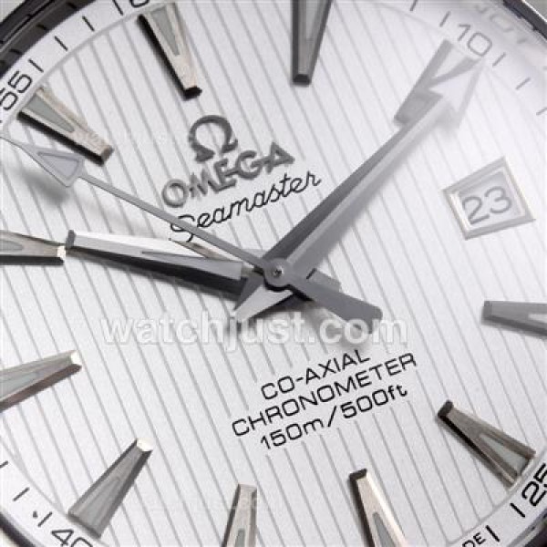 Omega Seamaster Automatic with White Dial-Leather Strap