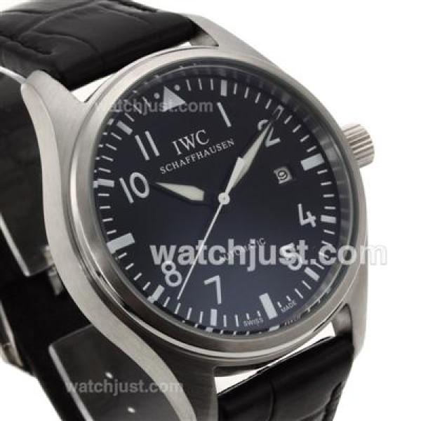 IWC Big Pilot Automatic Number Markers with Black Dial-Leather Strap