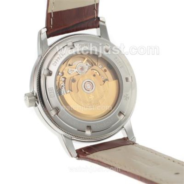 Vacheron Constantin Malte Swiss ETA 2824 Movement with White Dial-Brown Leather Strap