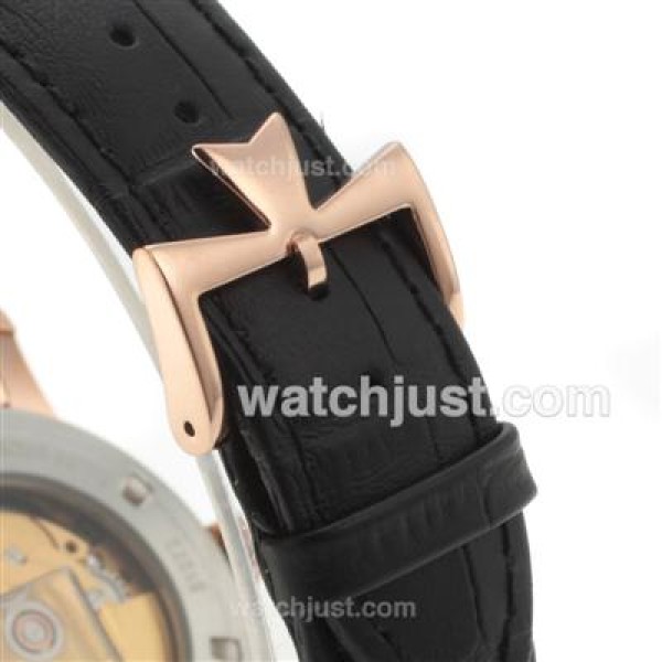 Vacheron Constantin Malte Swiss ETA 2824 Movement Rose Gold Case with Black Dial-Leather Strap Vacheron Constantin Malte Swiss ETA 2824 Movement Rose Gold Case with Black Dial-Leather Strap