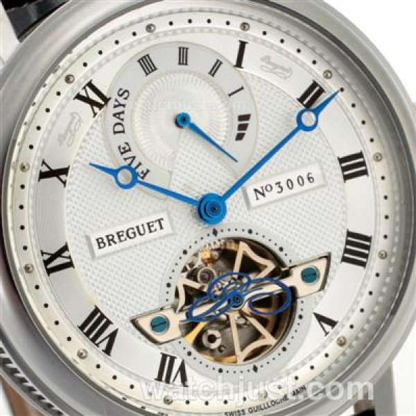 Breguet Classique Tourbillon No.3006 Working Power Reserve Automatic with White Dial-Leather Strap