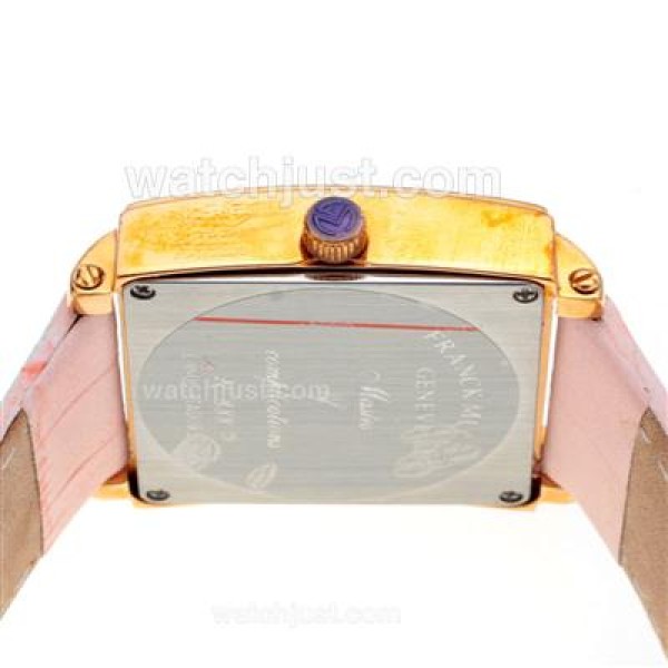Franck Muller Master Square Rose Gold Colorfull Number Markers with White Dial-Lady Size