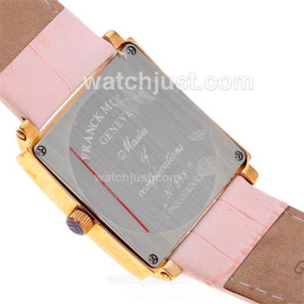 Franck Muller Master Square Rose Gold Colorfull Number Markers with White Dial-Lady Size
