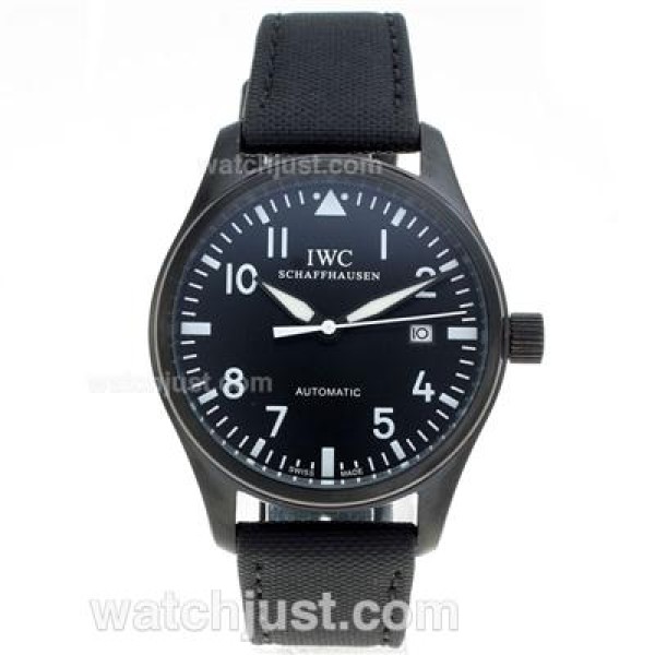 IWC Big Pilot Automatic PVD Case with Black Dial-Nylon Strap