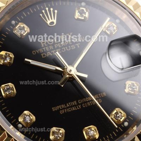Luxury Rolex Datejust Fake Watches With Black Dials And Gold Cases For Sale