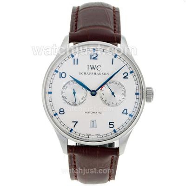IWC Portuguese Working Power Reserve Automatic with White Dial-Leather Strap