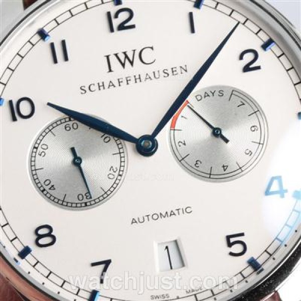 IWC Portuguese Working Power Reserve Automatic with White Dial-Leather Strap