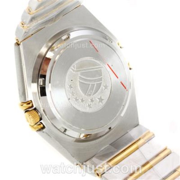 Omega Constellation Automatic Two Tone Diamond Markers with Golden Dial-18K Plated Gold Movement