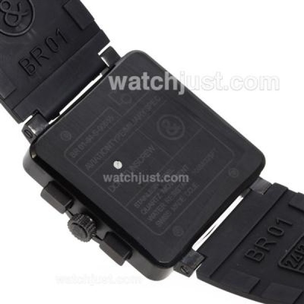 Bell & Ross BR01-94 Working Chronograph PVD Case with Black Dial-Rubber Strap