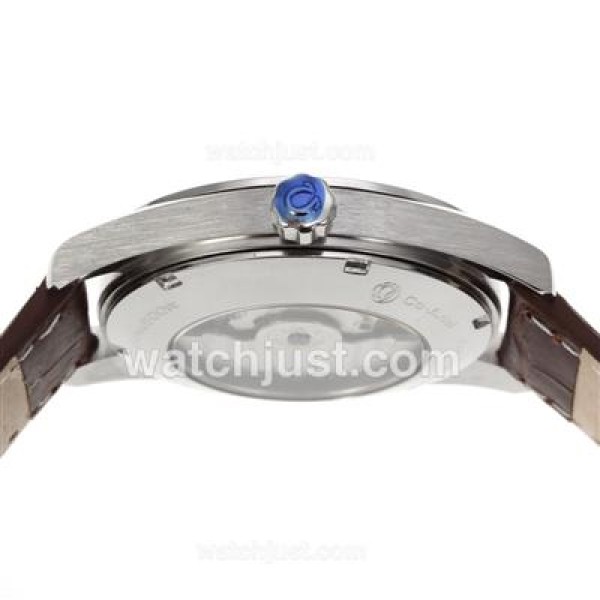 Omega Seamaster Automatic Rose Gold Markers with White Dial-Leather Strap