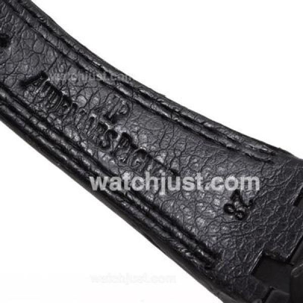 Audemars Piguet Royal Oak Offshore Chrono Swiss Valjoux 7750 Movement PVD Case with Black Checkered Dial-Black Leather St