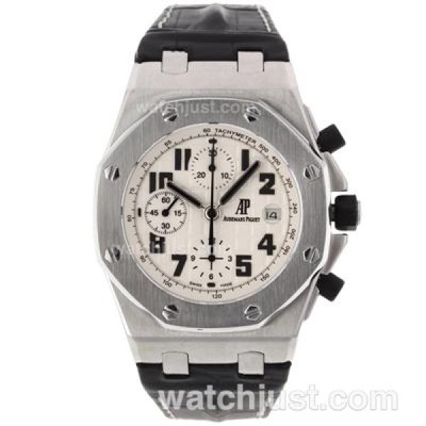Audemars Piguet Royal Oak Offshore Chrono Swiss Valjoux 7750 Movement with White Checkered Dial-Black Leather Strap