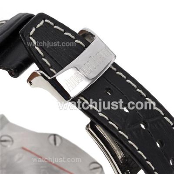 Audemars Piguet Royal Oak Offshore Chrono Swiss Valjoux 7750 Movement with White Checkered Dial-Black Leather Strap