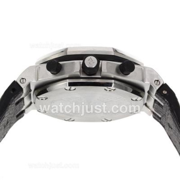 Audemars Piguet Royal Oak Offshore Chrono Swiss Valjoux 7750 Movement with Black Checkered Dial-Black Leather Strap