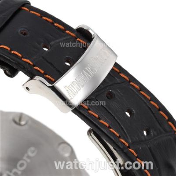 Audemars Piguet Royal Oak Offshore Chrono Swiss Valjoux 7750 Movement with Black Checkered Dial-Black Leather Strap