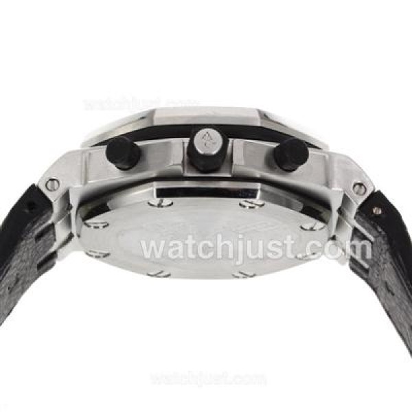 Audemars Piguet Royal Oak Offshore Chrono Swiss Valjoux 7750 Movement with Black Checkered Dial-Black Leather Strap