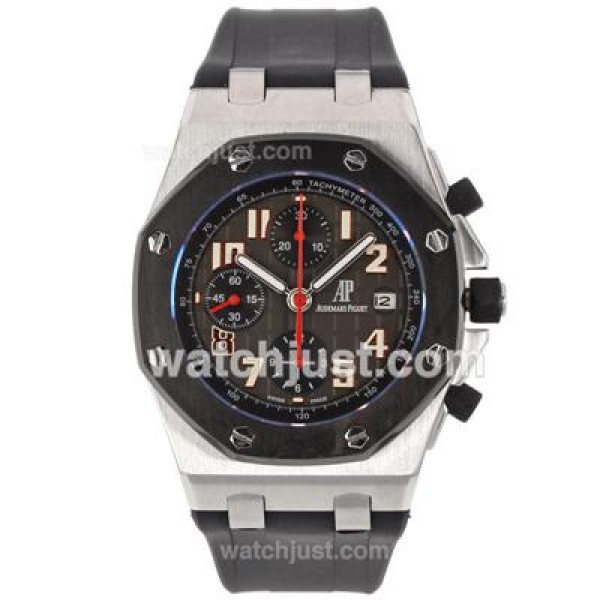Audemars Piguet Royal Oak Offshore Chrono Swiss Valjoux 7750 Movement PVD Bezel with Gray Checkered Dial-Rubber Strap
