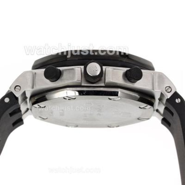Audemars Piguet Royal Oak Offshore Chrono Swiss Valjoux 7750 Movement PVD Bezel with Gray Checkered Dial-Rubber Strap