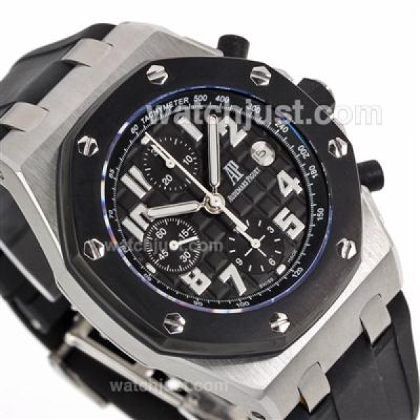 Audemars Piguet Royal Oak Offshore Chrono Swiss Valjoux 7750 Movement PVD Bezel with Black Checkered Dial-Rubber Strap