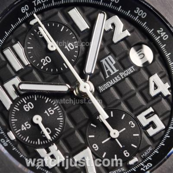 Audemars Piguet Royal Oak Offshore Chrono Swiss Valjoux 7750 Movement PVD Bezel with Black Checkered Dial-Rubber Strap