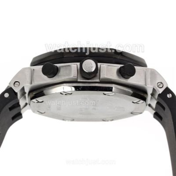 Audemars Piguet Royal Oak Offshore Chrono Swiss Valjoux 7750 Movement PVD Bezel with Black Checkered Dial-Rubber Strap