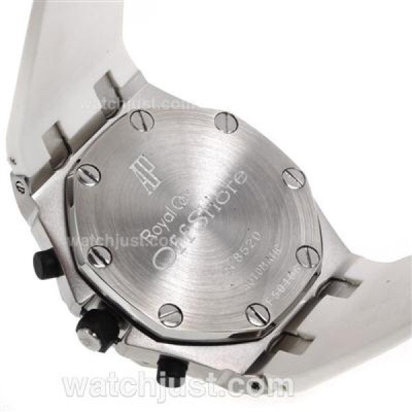 Audemars Piguet Royal Oak Offshore Chrono Swiss Valjoux 7750 Movement with White Checkered Dial-White Rubber Strap