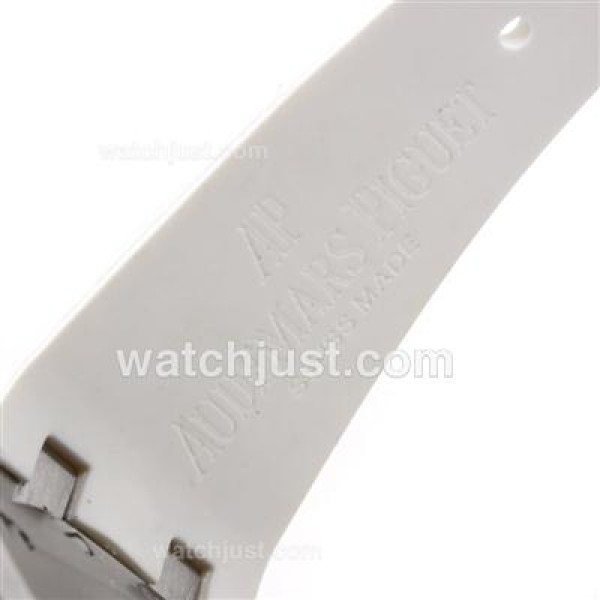 Audemars Piguet Royal Oak Offshore Chrono Swiss Valjoux 7750 Movement with White Checkered Dial-White Rubber Strap
