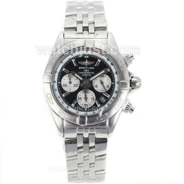 Breitling Chronomat Evolution Working Chronograph with Black  Dial S/S-Lady Size